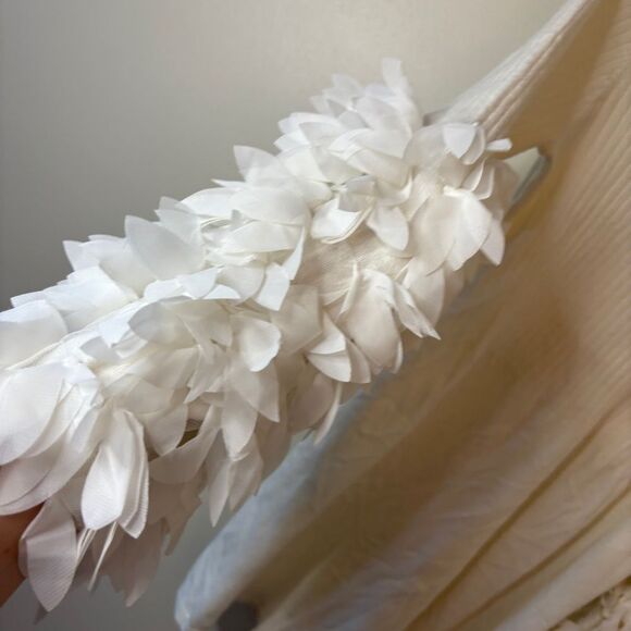 Tyler Boe Cream Knit Mock Neck Sweater Dress Textured Long Sleeves Women's M gre - Picture 10 of 14